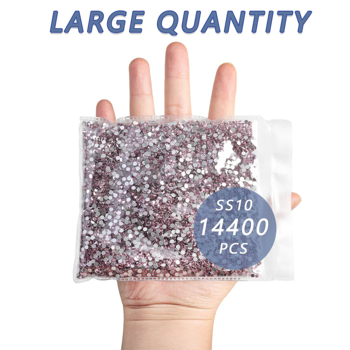 Flatback Rhinestones Bulk, Rhinestones for Nails Crafts Clothes DIY Decoration,Light Pink - Image 2