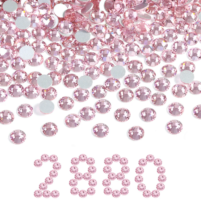 Flatback Rhinestones Bulk, Rhinestones for Nails Crafts Clothes DIY Decoration,Light Pink - Image 4