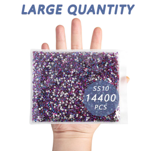Flatback Rhinestones Bulk, Rhinestones for Nails Crafts Clothes DIY Decoration,Light Siam AB