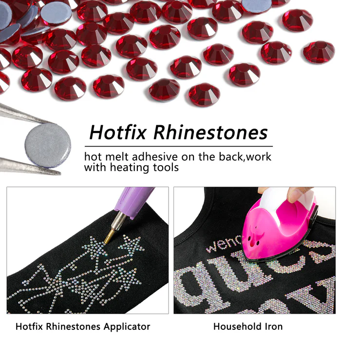 Hotfix Rhinestones Bulk, Hot Fix Rhinestones for Crafts Clothes DIY Decoration, Dark Siam - Image 4