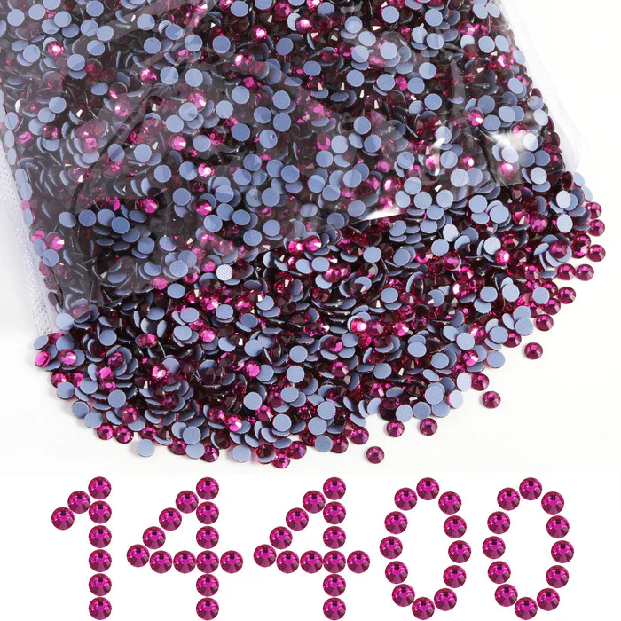 Hotfix Rhinestones Bulk, Hot Fix Rhinestones for Crafts Clothes DIY Decoration, Fuchsia