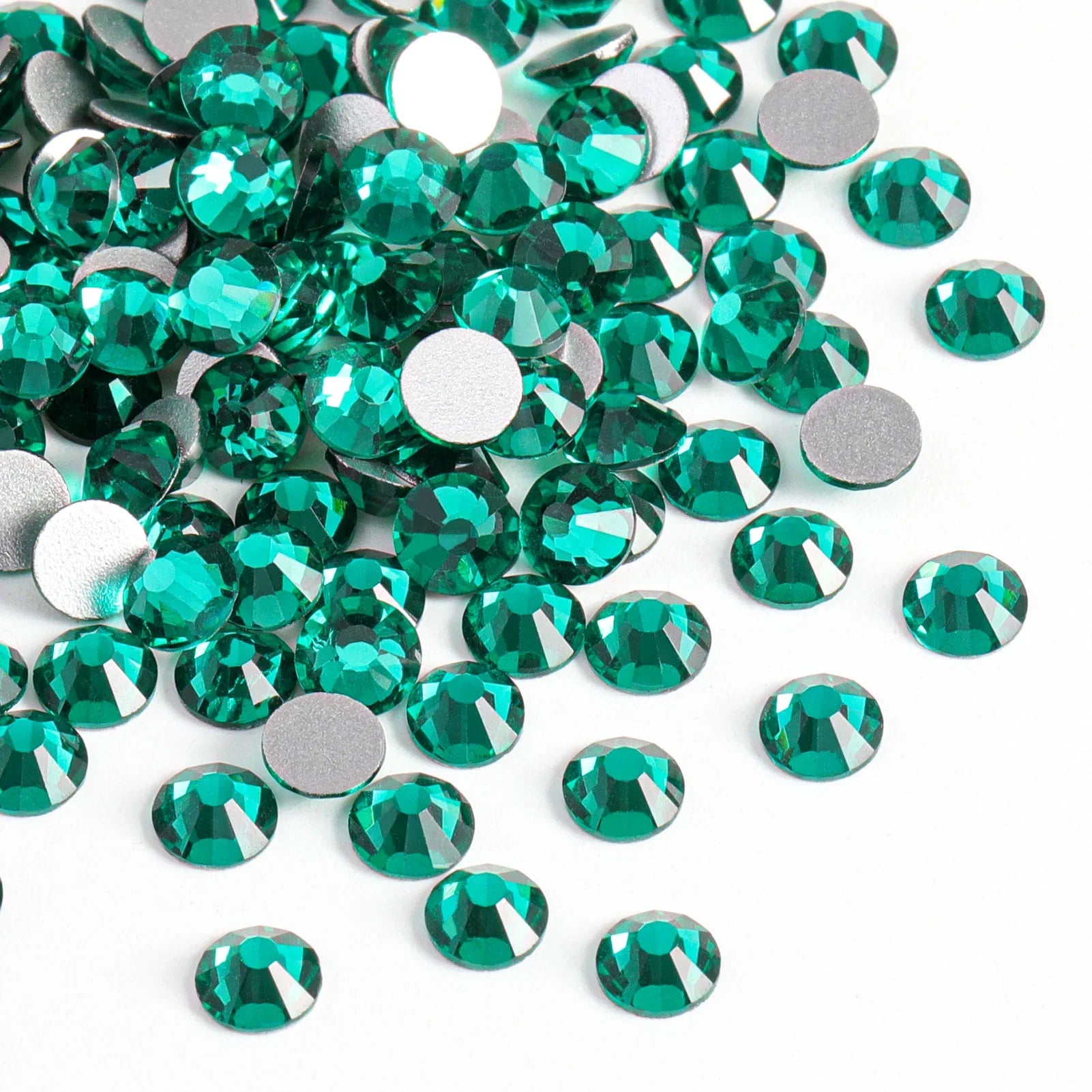 Flat Back Crystal Rhinestones Round Gems For Nail Art And Craft Glue Fix - Blue Zircon - Image 2