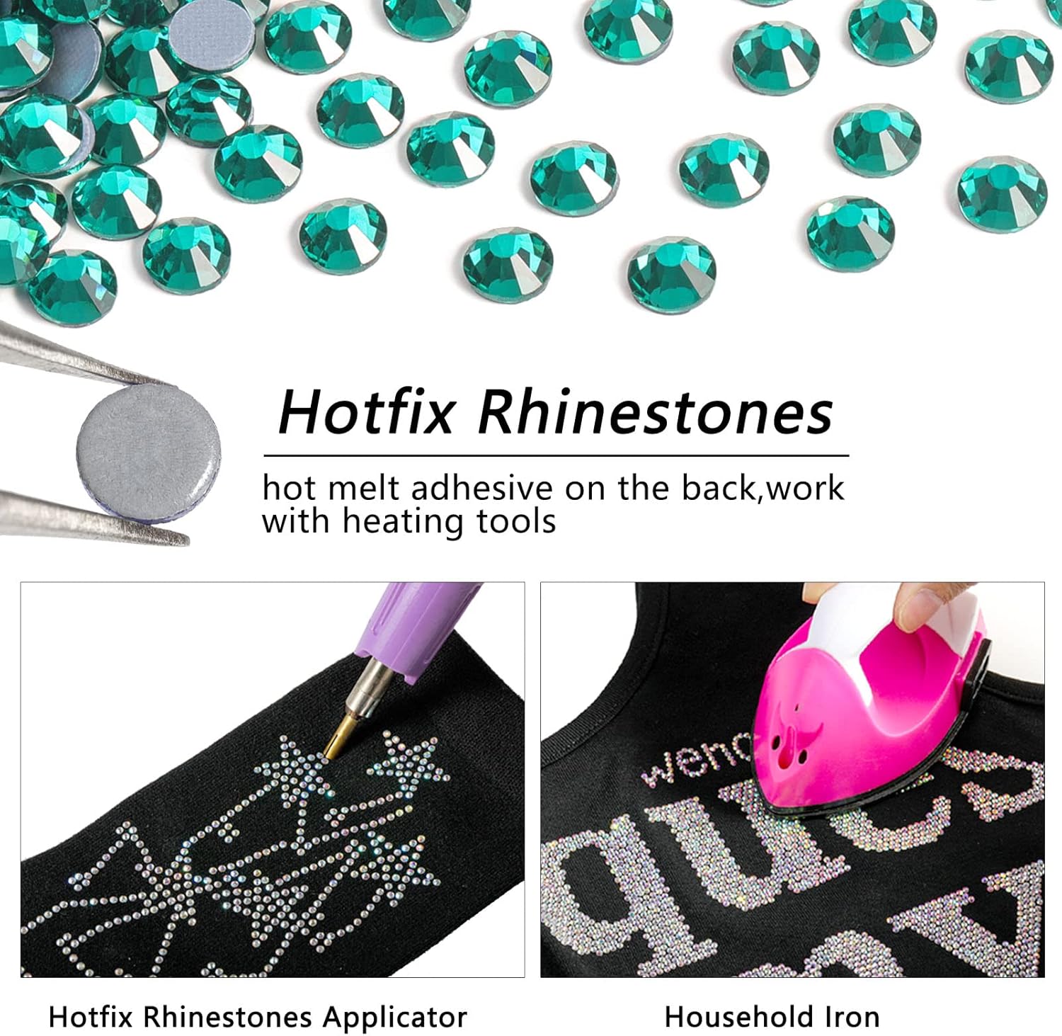 Hotfix Rhinestones Bulk, Hot Fix Rhinestones for Crafts Clothes DIY Decoration, Blue Zircon - Image 4