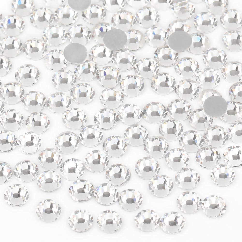 Flat Back Crystal Rhinestones Round Gems For Nail Art And Craft Glue Fix - Crystal - Image 2