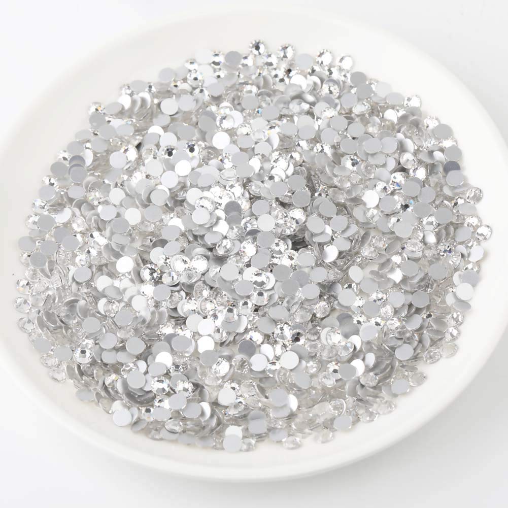 Flat Back Crystal Rhinestones Round Gems For Nail Art And Craft Glue Fix - Crystal - Image 3