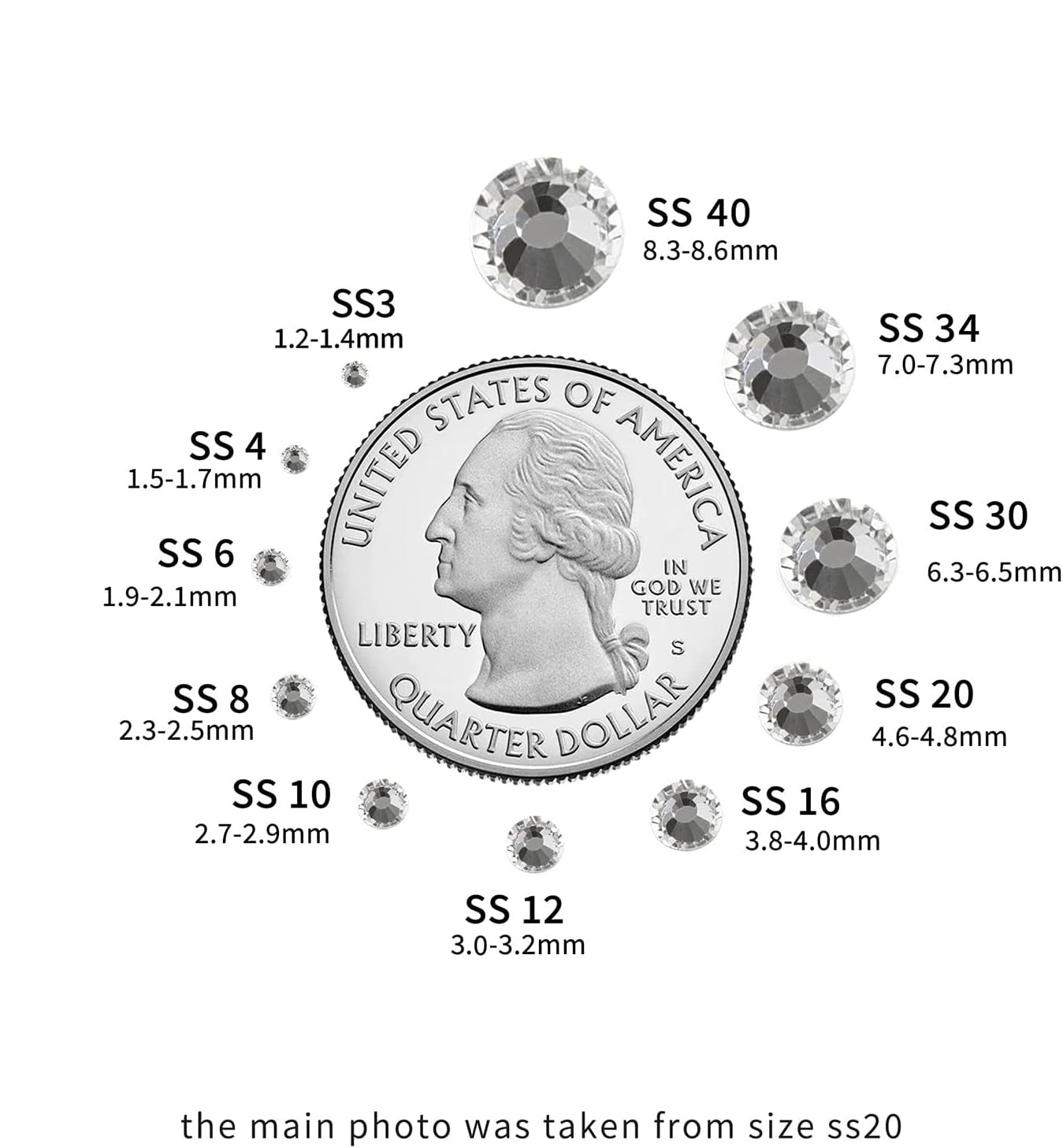 Hotfix Rhinestones, Crystal Rhinestones for Crafts Clothes DIY Decoration-Crystal - Image 3