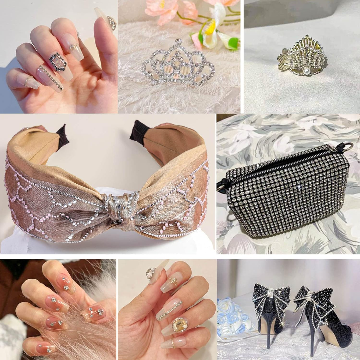 Flat Back Crystal Rhinestones Round Gems For Nail Art And Craft Glue Fix - Crystal - Image 5