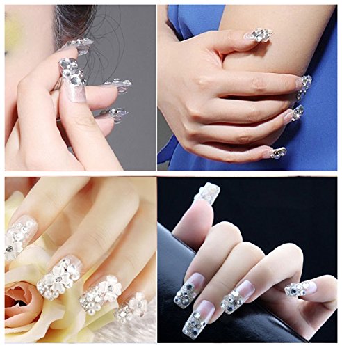 Flat Back Crystal Rhinestones Round Gems For Nail Art And Craft Glue Fix - Crystal - Image 6