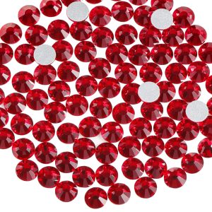 Flat Back Crystal Rhinestones Round Gems For Nail Art And Craft Glue Fix- Dark Siam