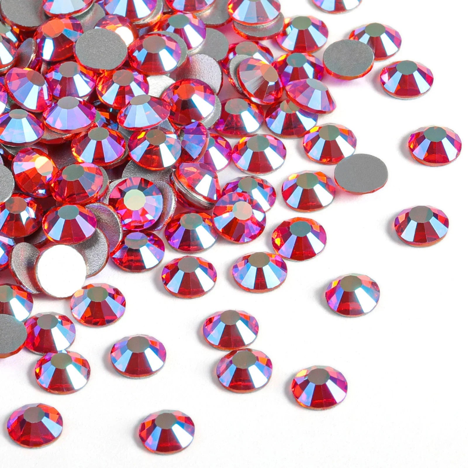 Flat Back Crystal Rhinestones Round Gems For Nail Art And Craft Glue Fix - Hyacinth AB - Image 2