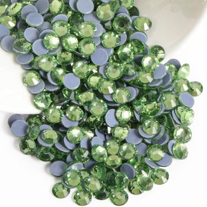 Hotfix Rhinestones, Crystal Rhinestones for Crafts Clothes DIY Decoration- Light Green