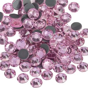 Hotfix Rhinestones, Crystal Rhinestones for Crafts Clothes DIY Decoration-Light Pink