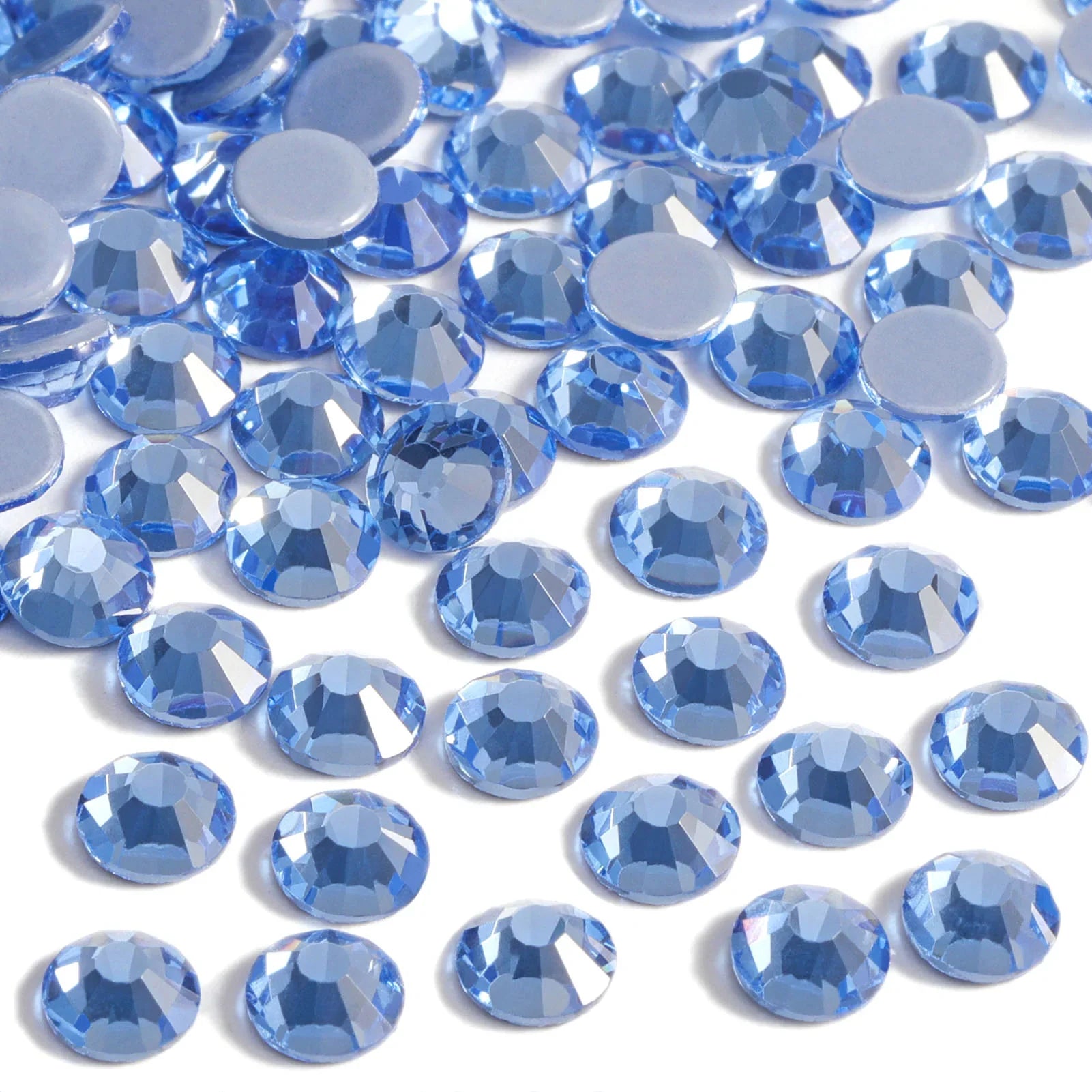 Hotfix Rhinestones, Crystal Rhinestones for Crafts Clothes DIY Decoration- Light Sapphire - Image 2