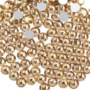 Flat Back Crystal Rhinestones Round Gems For Nail Art And Craft Glue Fix - Lt.colorado topaz