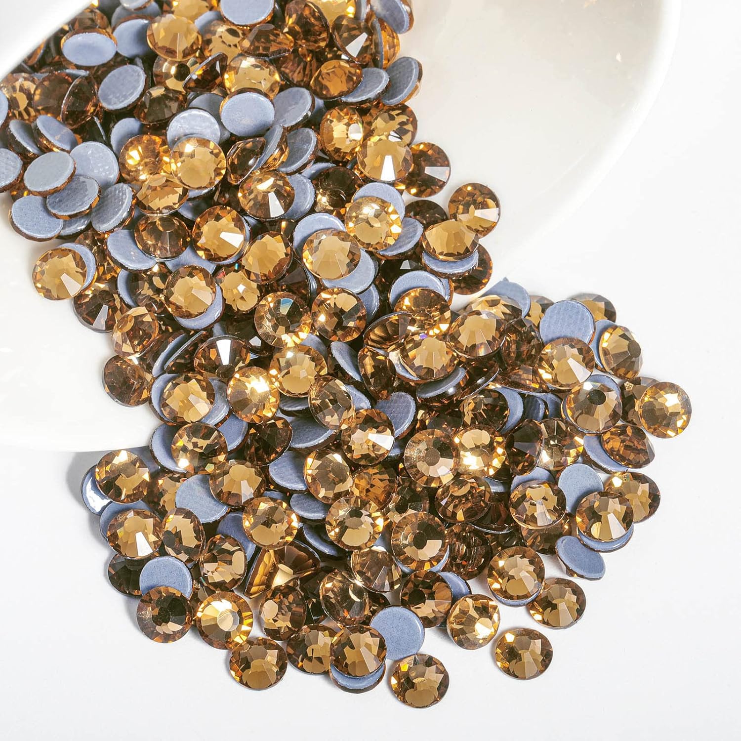 Hotfix Rhinestones, Crystal Rhinestones for Crafts Clothes DIY Decoration-Light Colorado Topaz - Image 2
