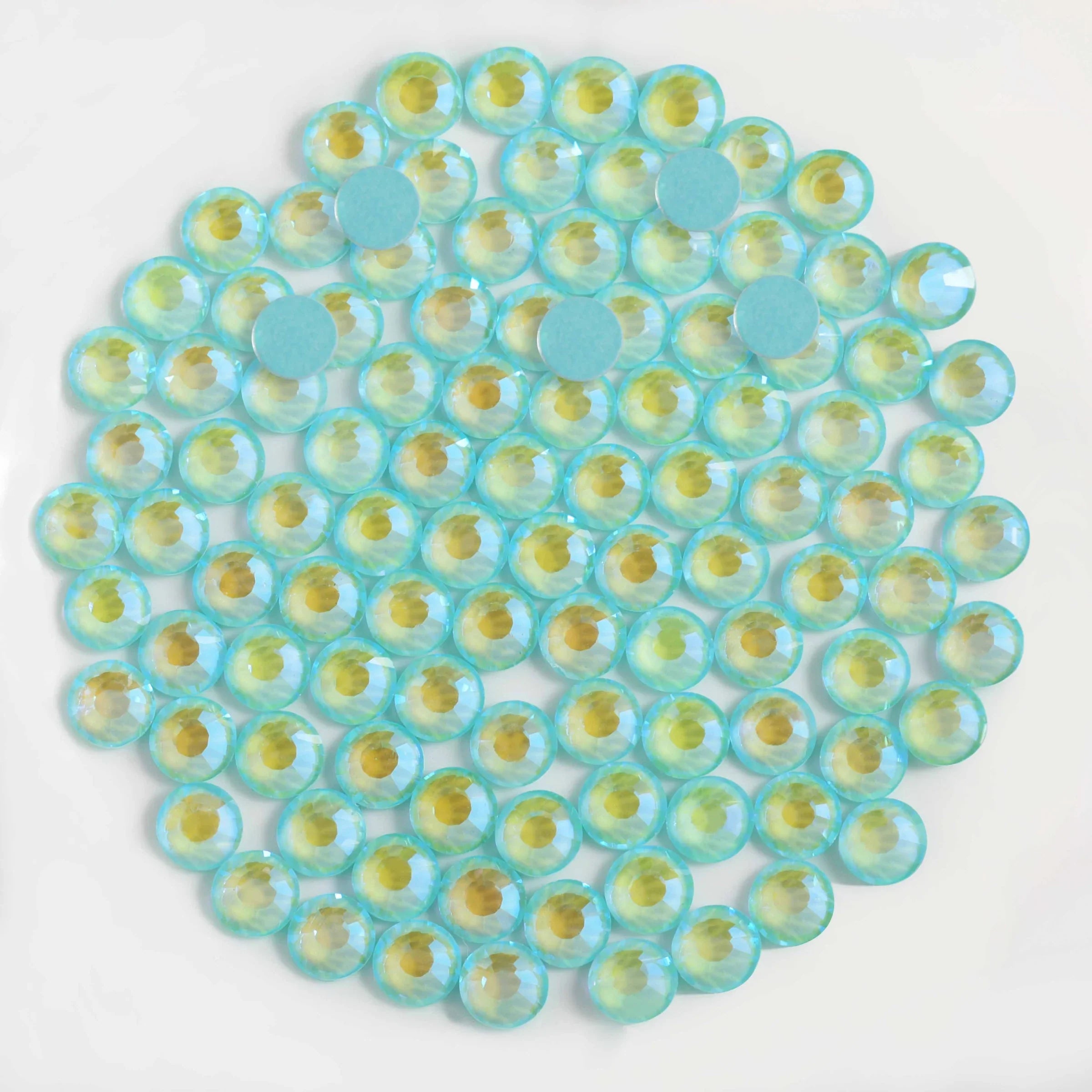 Flat Back Crystal Rhinestones Round Gems For Nail Art And Craft Glue Fix - Luminous Mint - Image 2
