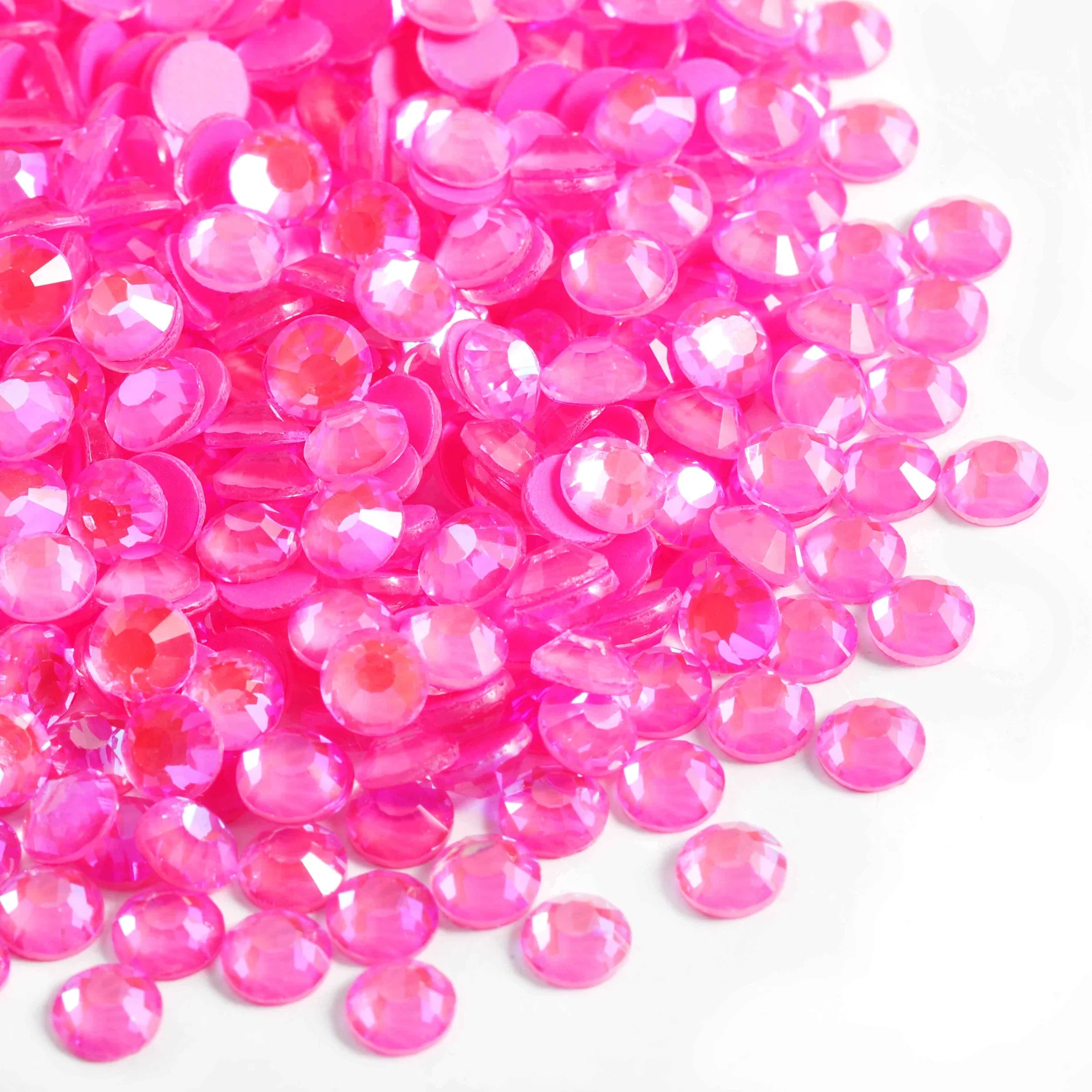 Flat Back Crystal Rhinestones Round Gems For Nail Art And Craft Glue Fix - Luminous Rose