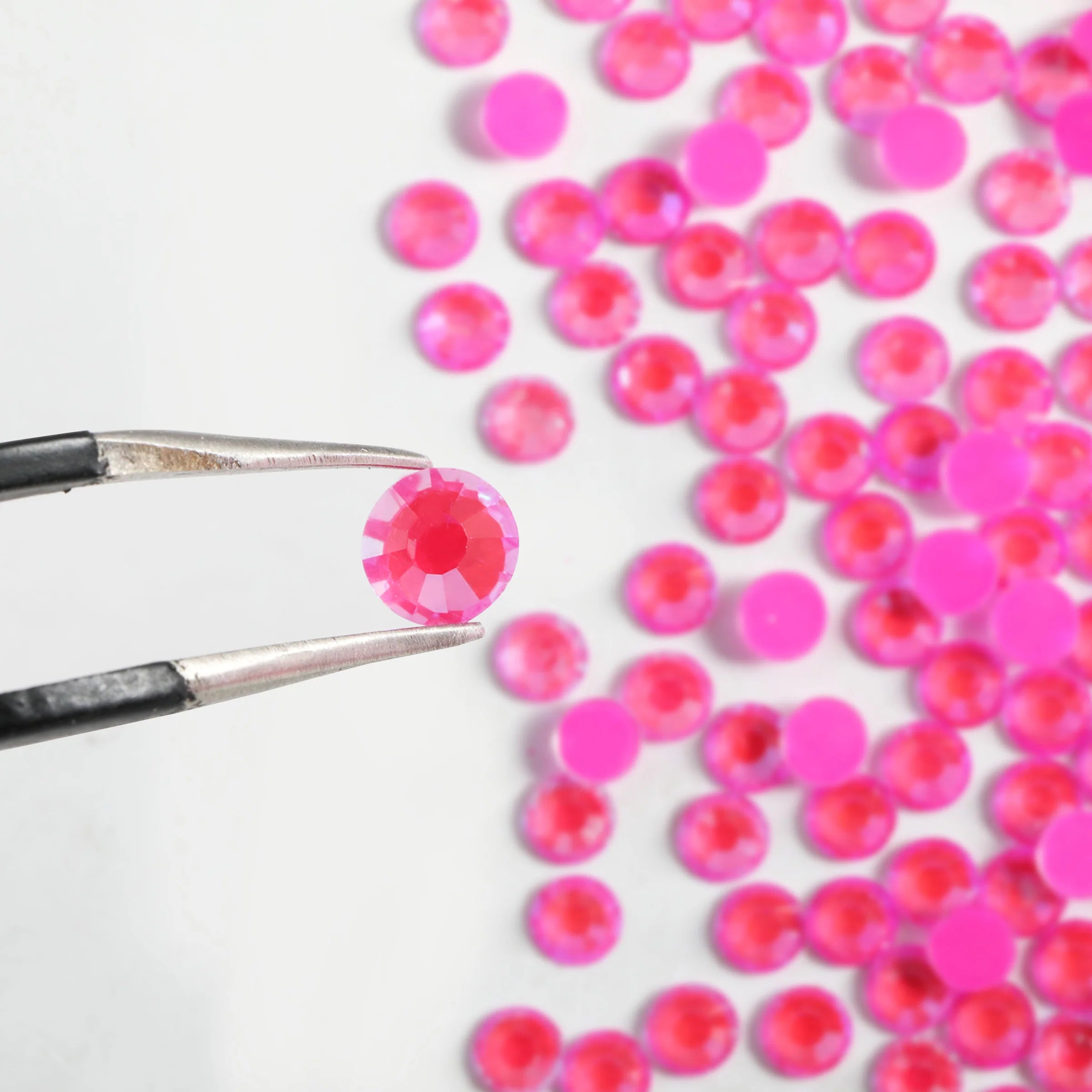 Flat Back Crystal Rhinestones Round Gems For Nail Art And Craft Glue Fix - Luminous Rose - Image 4
