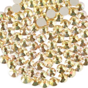Flat Back Crystal Rhinestones Round Gems For Nail Art And Craft Glue Fix - Metalsunlight