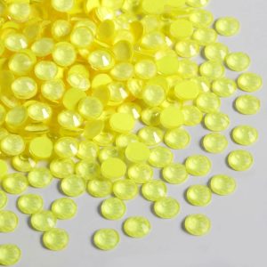 Flat Back Crystal Rhinestones Round Gems For Nail Art And Craft Glue Fix - Mocha Citrine