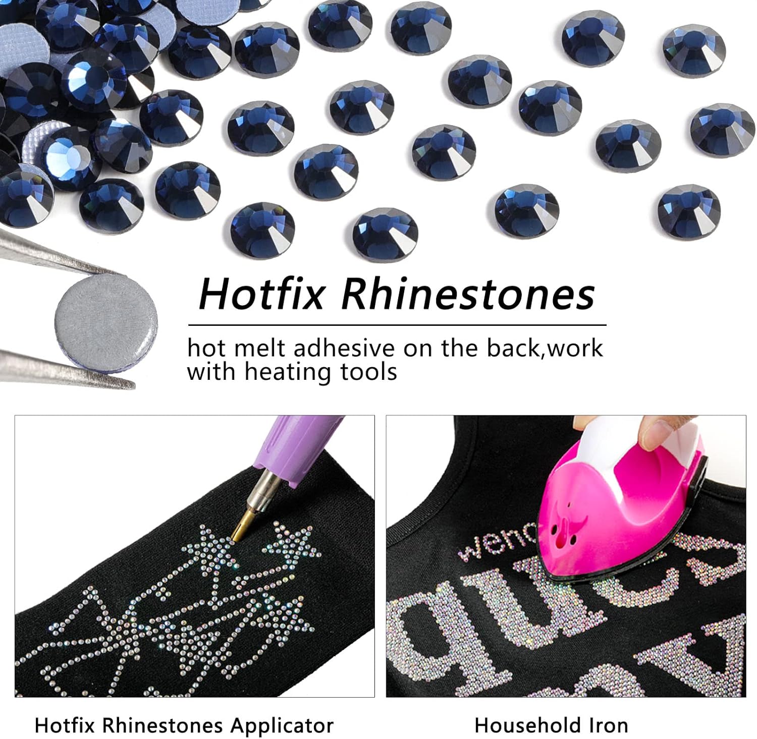 Hotfix Rhinestones, Crystal Rhinestones for Crafts Clothes DIY Decoration- Montana - Image 4