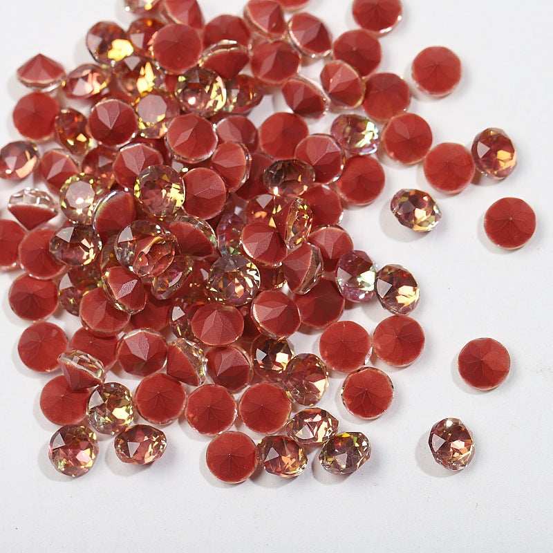 33-Facet 8mm Mocha Gradient Pointed-Back Nail Rhinestones – Mini Stacked Crystal Gems for DIY Manicure, Bag & Apparel Embellishments - Image 25