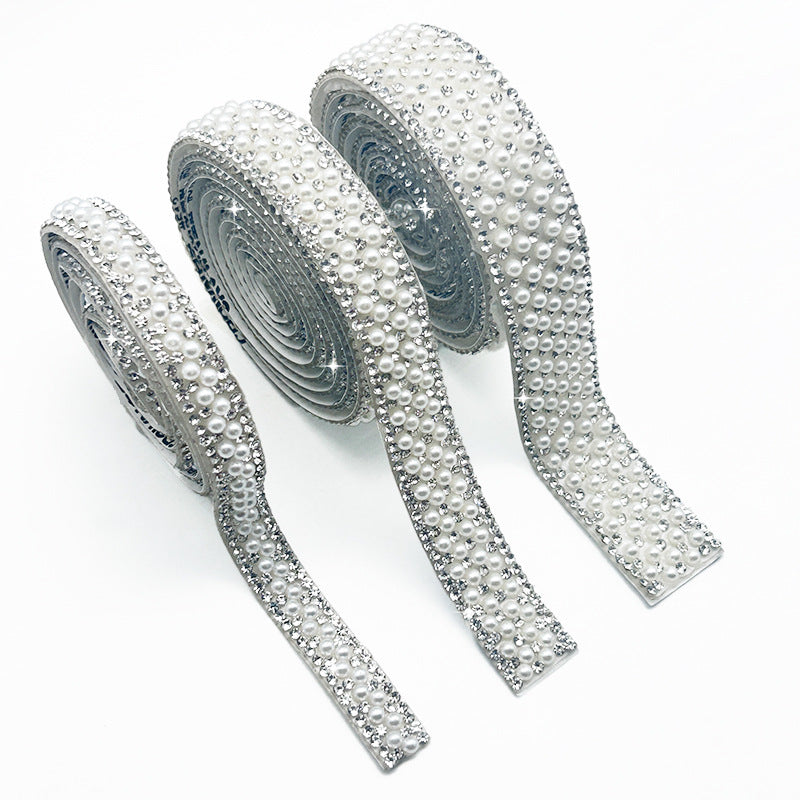 Pearl Rhinestone Strip, Self-adhesive Rhinestone Strip, Diy Jewelry Accessory, Shoe And Bag Decoration, Clothing Rhinestone Patch - Image 3