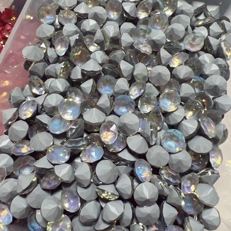 33-Facet 8mm Mocha Gradient Pointed-Back Nail Rhinestones – Mini Stacked Crystal Gems for DIY Manicure, Bag & Apparel Embellishments - Image 27