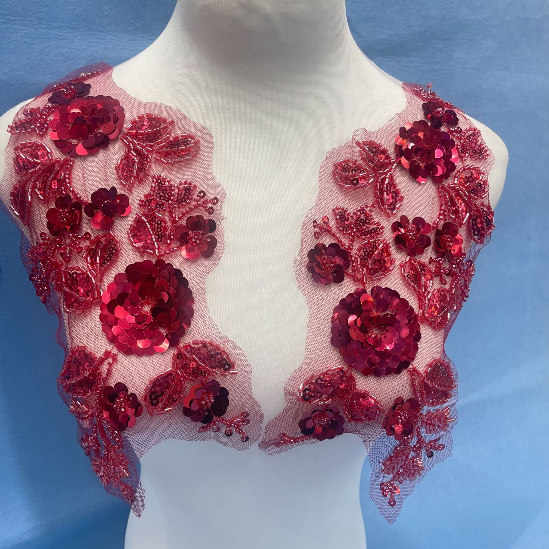 3D Lace Appliqué for Wedding Dresses | Beaded Sequin Floral Trim - Image 4