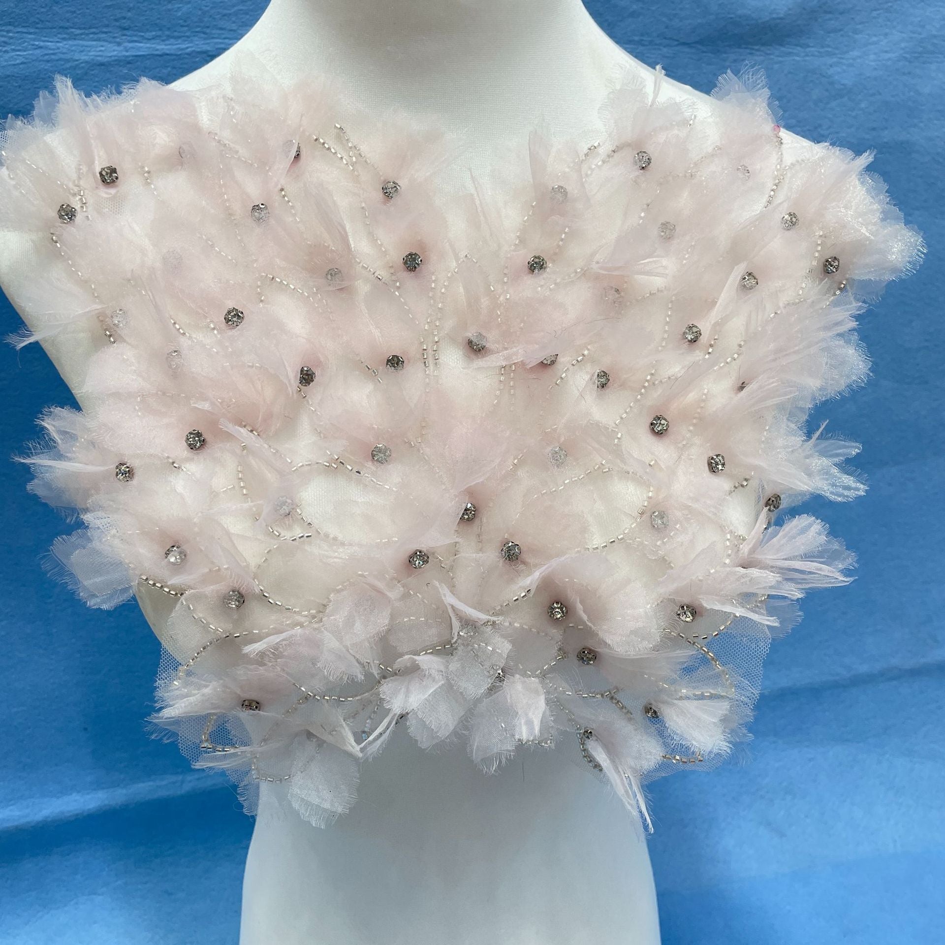Ultra-Embellished Boho-Chic Bustier Floral Appliqué – Heavy Beaded & Sparkling DIY Trim for Evening Gowns, Stage Costumes & Ethereal Bridal Fashion Accessories - Image 3