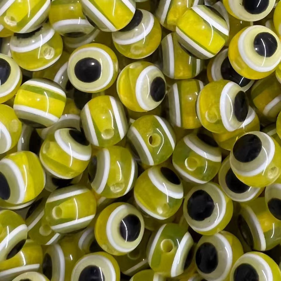 Resin Devil's Eye Beads - Turkish Blue Evil Eye Striped Loose Beads for DIY Jewelry - Image 30