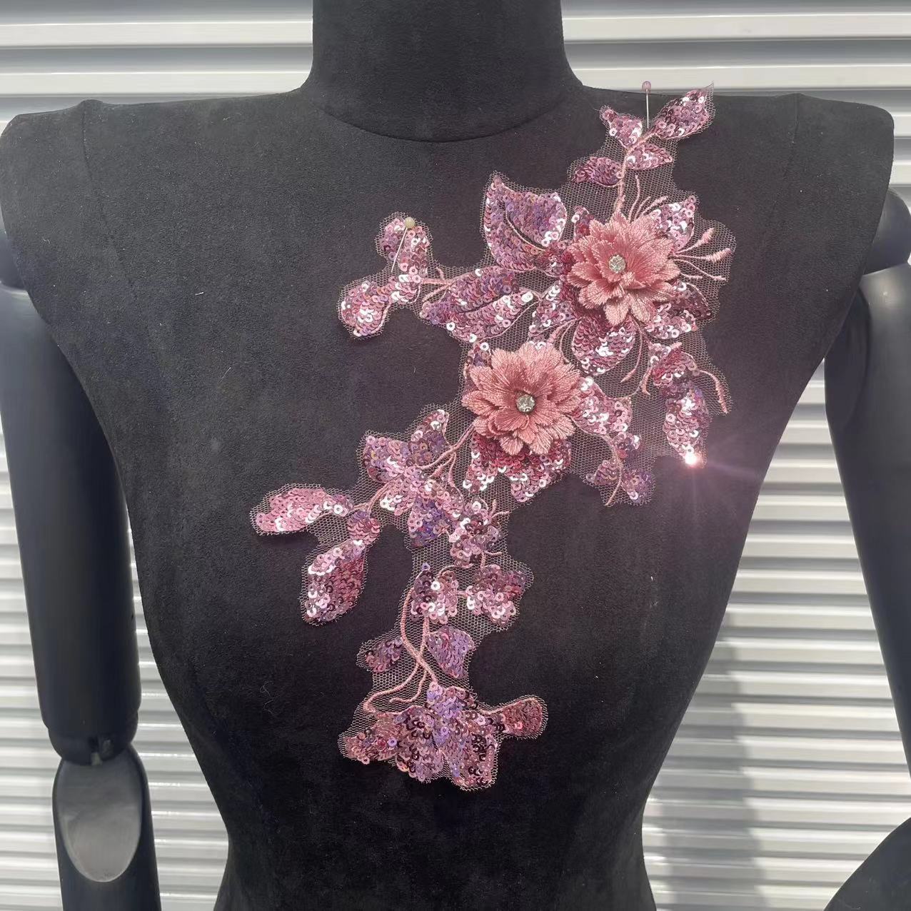 3D Floral Embroidered Appliqué for Wedding Dresses | Lace Trim Set