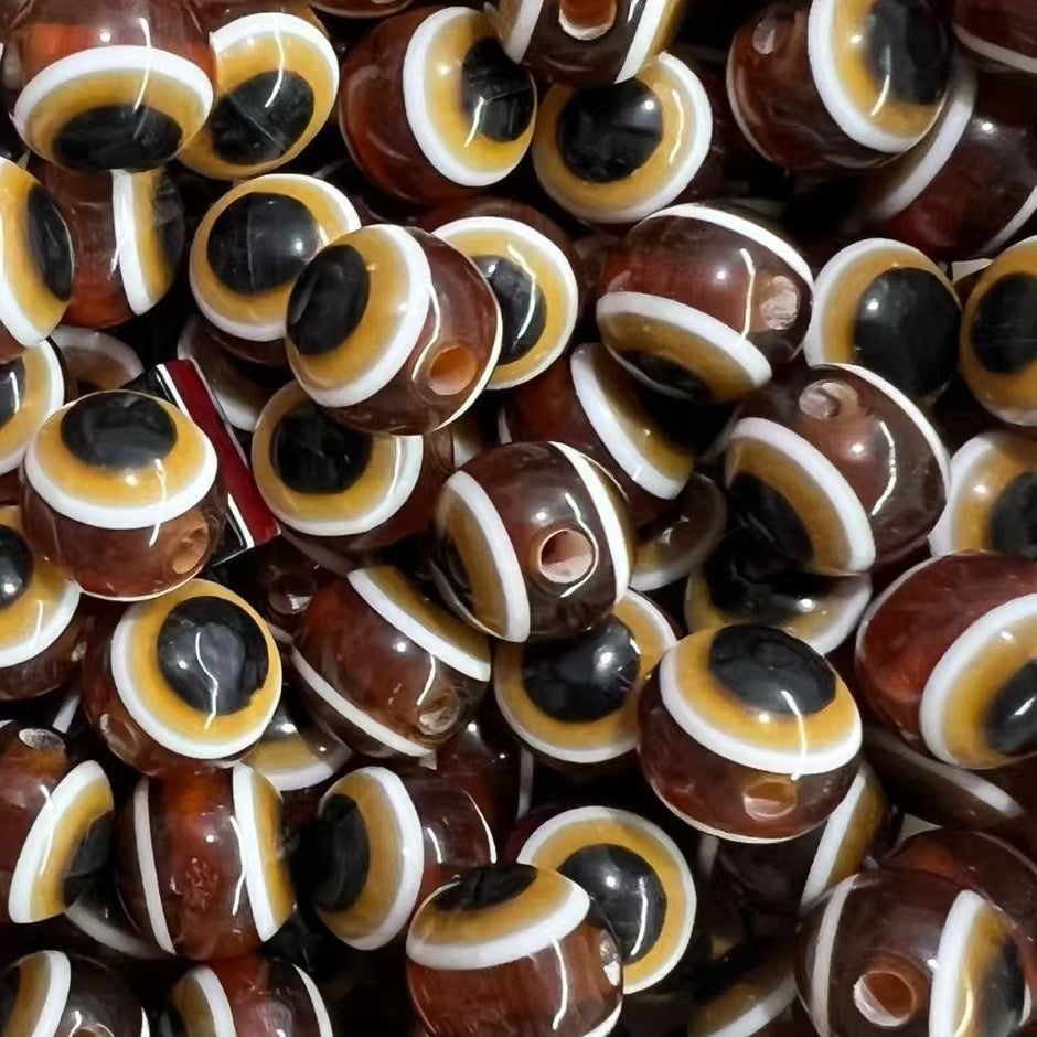 Resin Devil's Eye Beads - Turkish Blue Evil Eye Striped Loose Beads for DIY Jewelry - Image 45