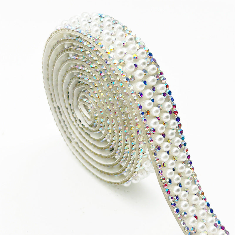 Pearl Rhinestone Strip, Self-adhesive Rhinestone Strip, Diy Jewelry Accessory, Shoe And Bag Decoration, Clothing Rhinestone Patch - Image 11