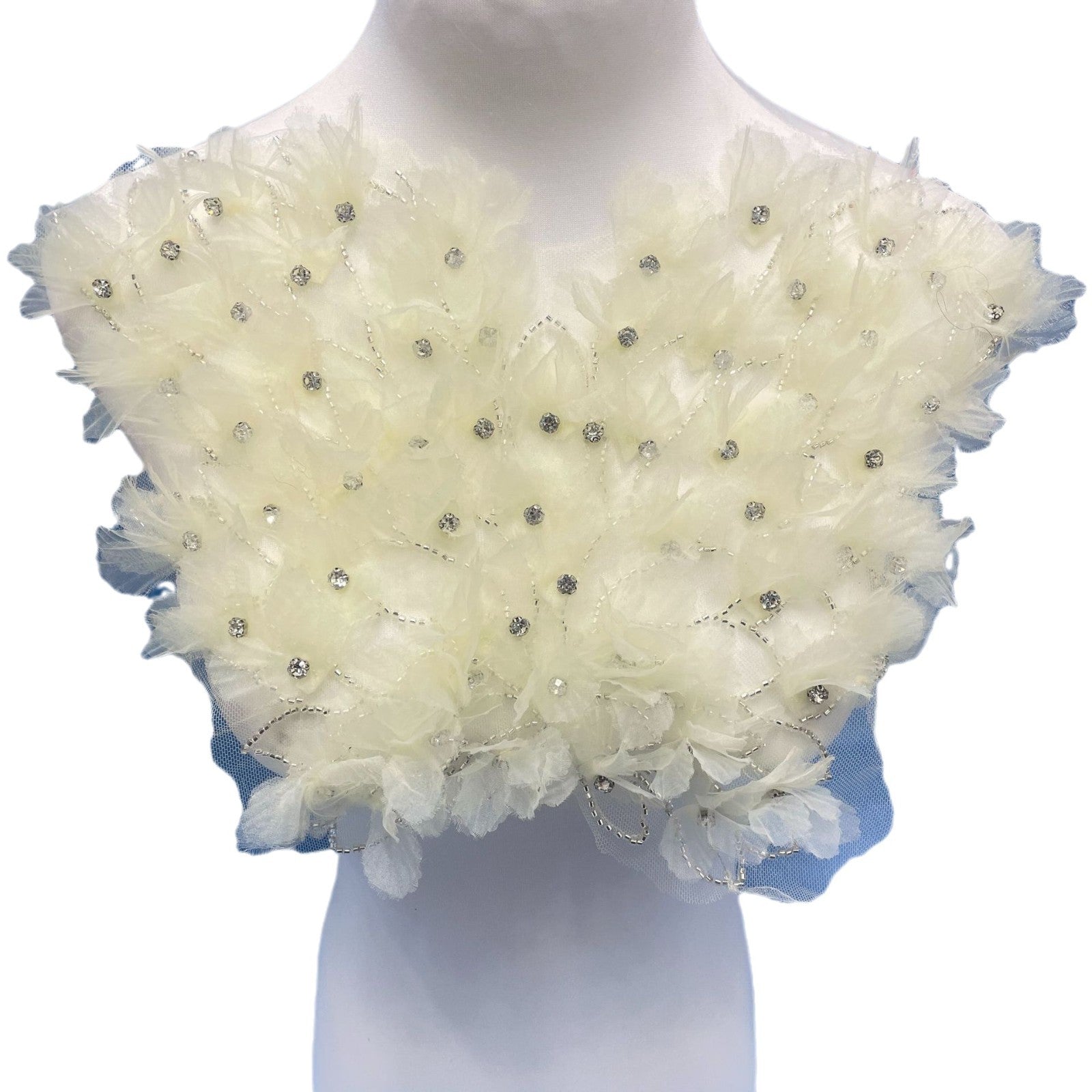 Ultra-Embellished Boho-Chic Bustier Floral Appliqué – Heavy Beaded & Sparkling DIY Trim for Evening Gowns, Stage Costumes & Ethereal Bridal Fashion Accessories - Image 5
