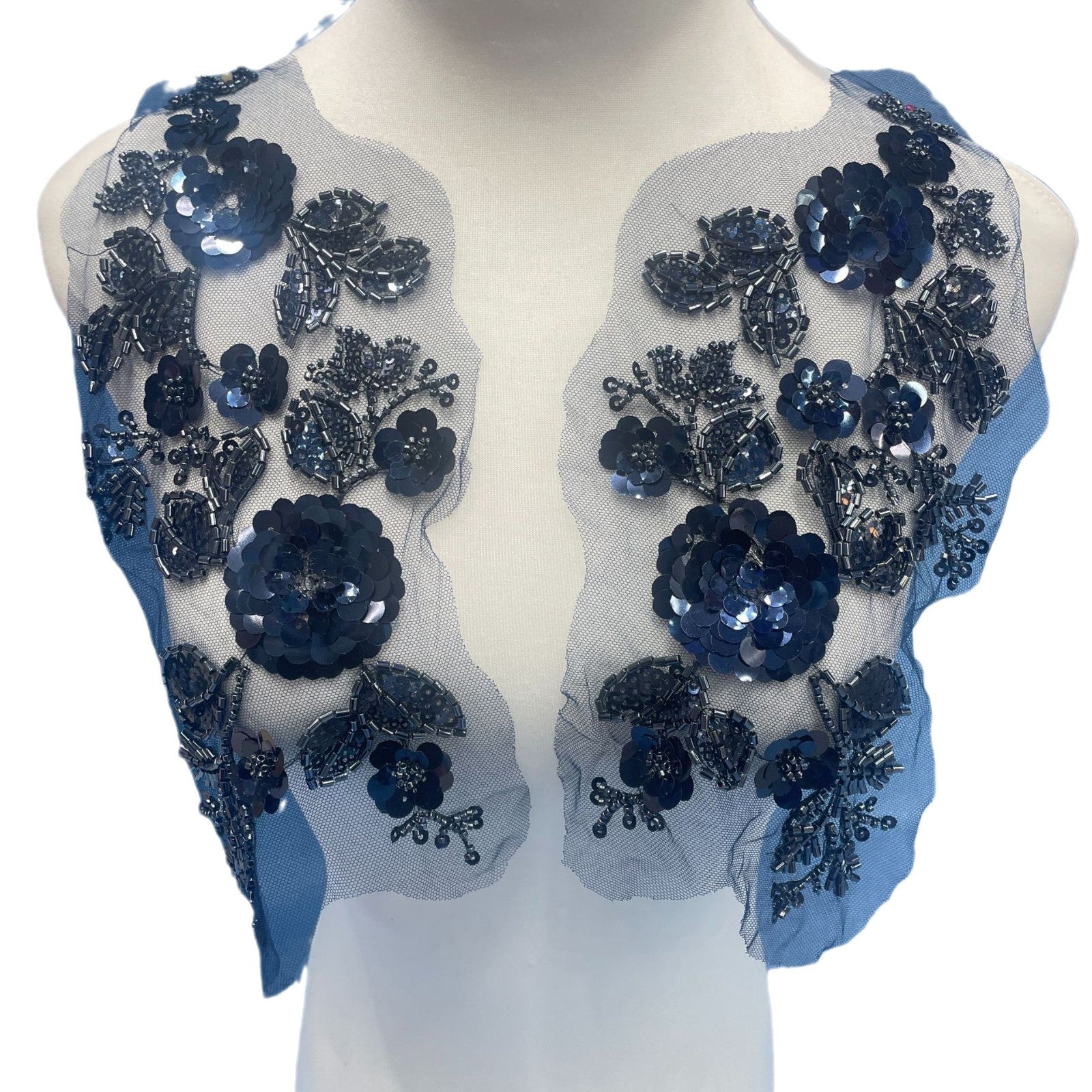 3D Lace Appliqué for Wedding Dresses | Beaded Sequin Floral Trim - Image 5