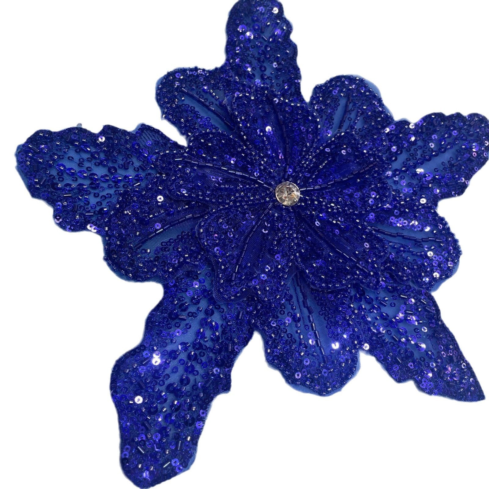 Multicolor Layered Sequin & Beaded 3D Floral Appliqué – Decorative Patch for Dresses, Evening Gowns & Bridal Fashion Accessories - Image 5