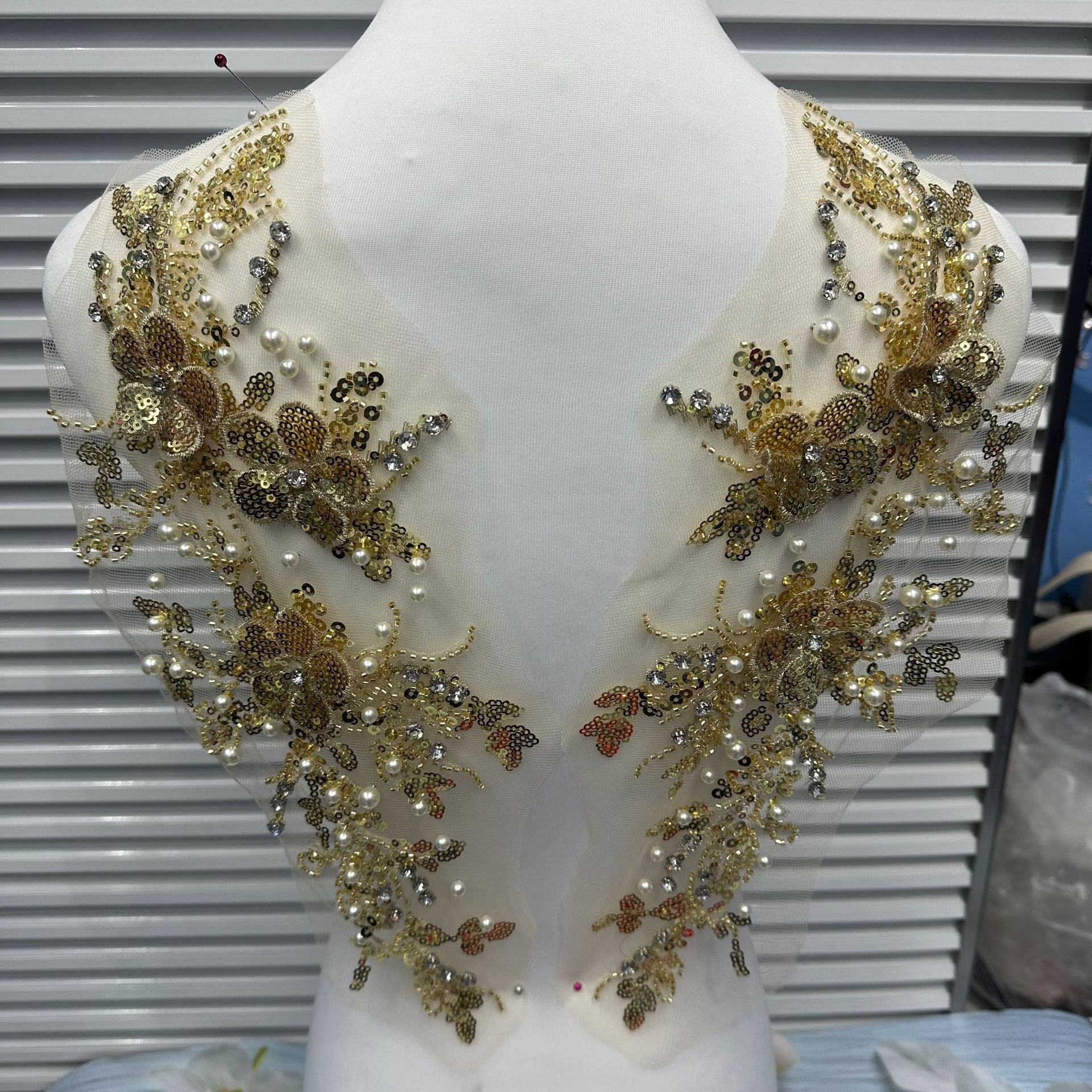 New Arrival Multi-Color Lace Embroidered Sequin Trim - DIY Bridal/Evening/Dance Costume Applique Lace Border - Image 3