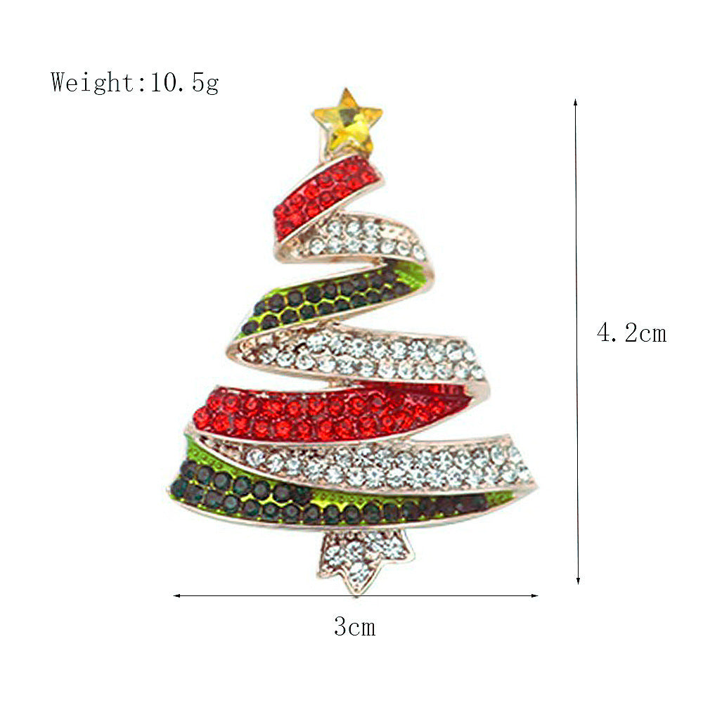 Women's Christmas Brooches Set - New Fashion Santa Tree Reindeer Wreath Snowflake Bell Pins - Image 8