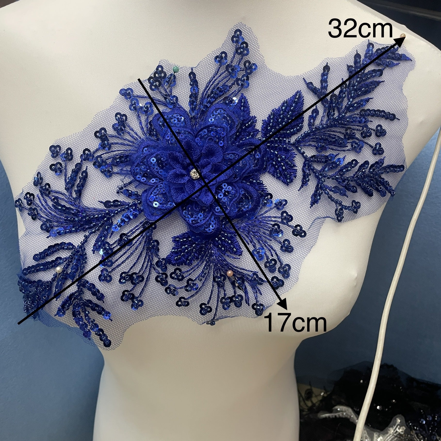 Premium Lace Floral Appliqué with Hand-Sewn Beads & Sequins – Embellished Wedding Dress Trim for Bridal Gowns, DIY Sewing Embroidery Patch, Delicate Lace Edging for Formal Wear & Craft Projects - Image 13