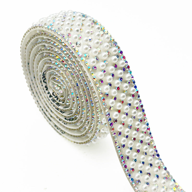 Pearl Rhinestone Strip, Self-adhesive Rhinestone Strip, Diy Jewelry Accessory, Shoe And Bag Decoration, Clothing Rhinestone Patch - Image 12