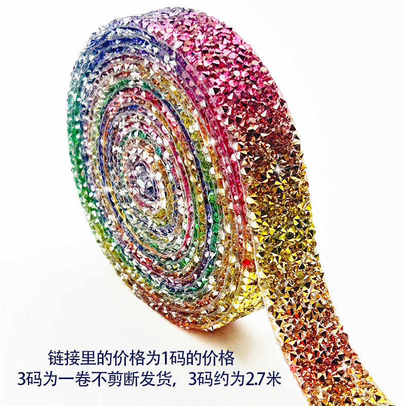 Resin rhinestone strip, self-adhesive rhinestone patch, clothing adhesive hot rhinestone DIY accessory rhinestone strip - Image 62