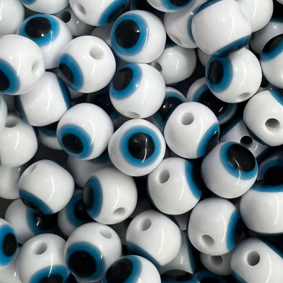 Resin Devil's Eye Beads - Turkish Blue Evil Eye Striped Loose Beads for DIY Jewelry - Image 4
