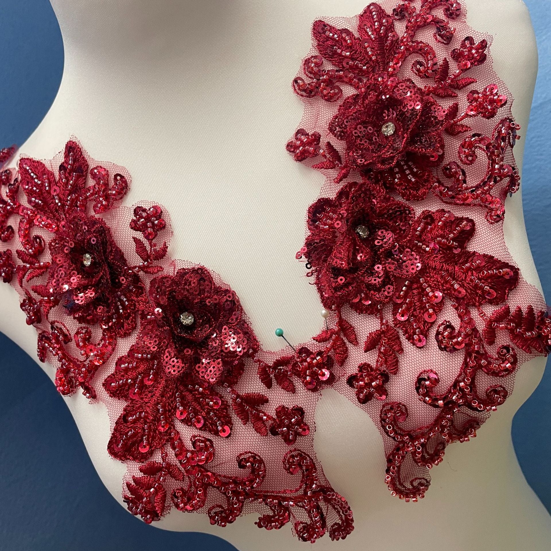 Multi-Color Large Floral Lace Applique - Hand-Sew DIY Embroidery Trim - Image 4
