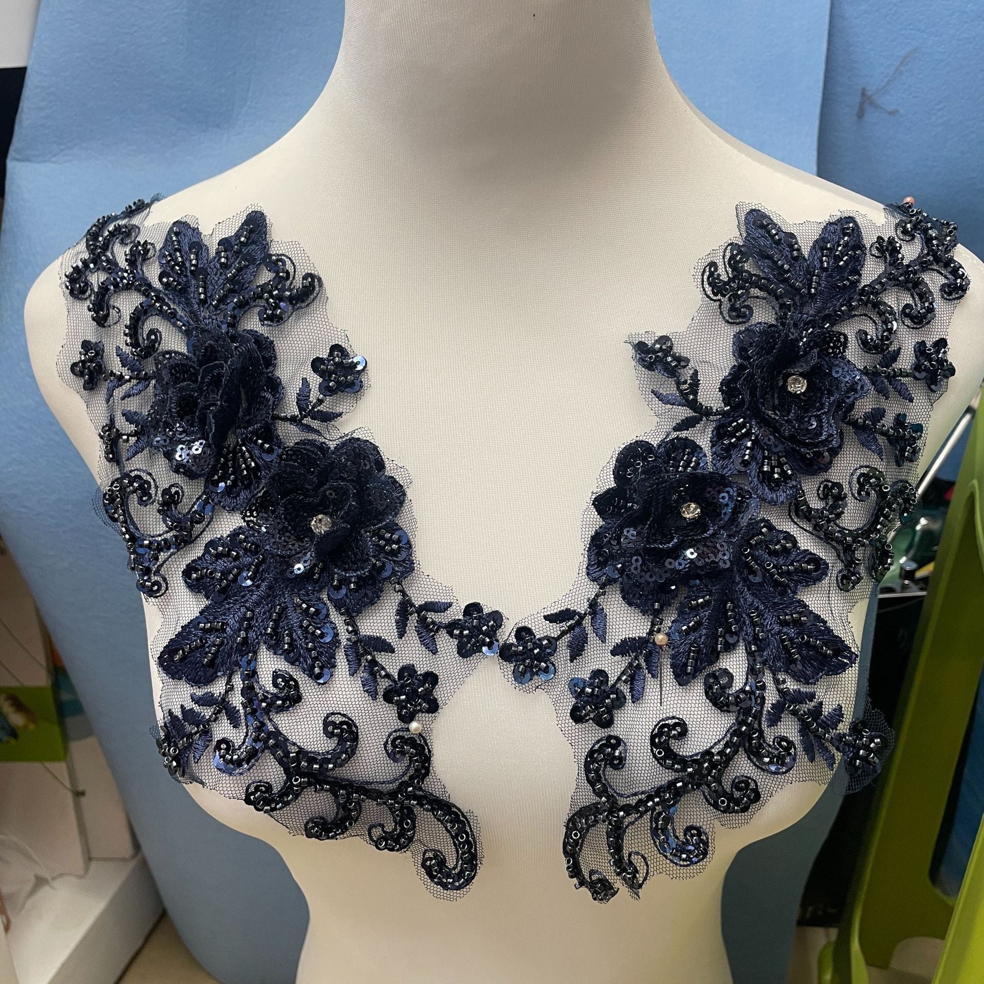 Multi-Color Large Floral Lace Applique - Hand-Sew DIY Embroidery Trim - Image 10