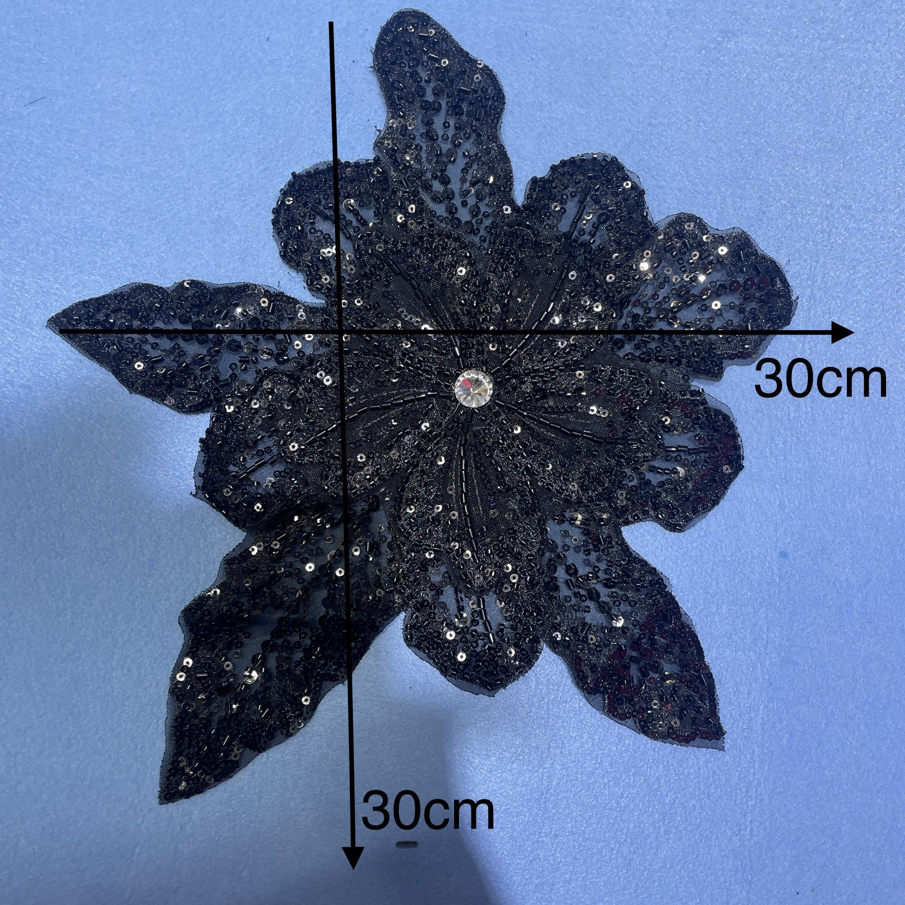 Multicolor Layered Sequin & Beaded 3D Floral Appliqué – Decorative Patch for Dresses, Evening Gowns & Bridal Fashion Accessories - Image 8