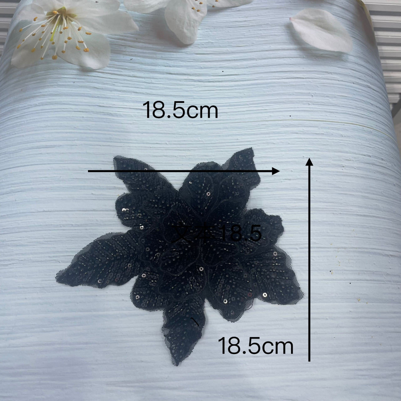 Large Floral Lace Appliqué with Embroidery, Sequins & Beading – Sparkling DIY Trim for Wedding Dresses, Evening Gowns & Bridal Fashion Accessories - Image 3