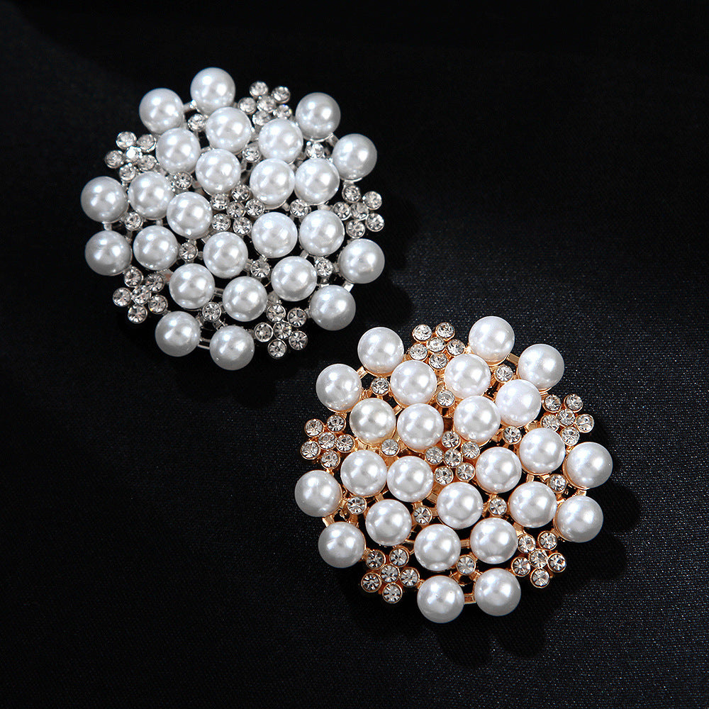 Korea style full pearl swan rhinestone flower brooch pin -women's fashion accessories - Image 3