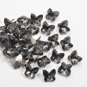 Crystal Butterfly Gradient Pointed-Back Nail Rhinestones – DIY Nail Art Supplies, Special-Shaped Glass Gems for Press-On Manicure Decorations