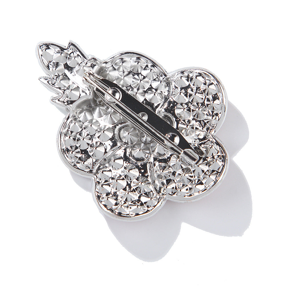 Fashionable Hand-Painted Bright Red Eco-Friendly Alloy Rhinestone Poppy Flower Brooch Pin Corsage for Women's Unique Accessories - Image 4